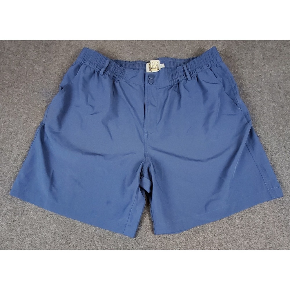 Burlebo Everyday Shorts Mens XL Deep Water Navy Blue Mayan Pocket Preppy New